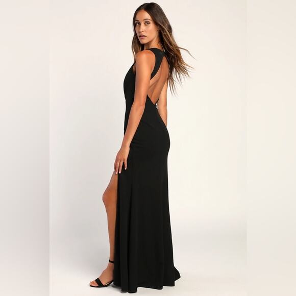 Lulus All For The Romance Black Backless Mermaid Maxi Dress - Picture 3 of 9